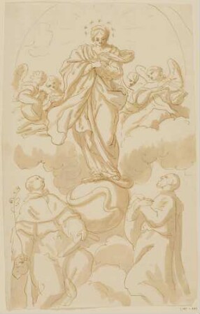 Madonna Immaculata mit zwei knienden Heiligen