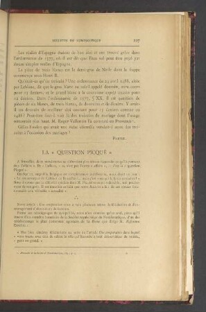 La "Question picqué"