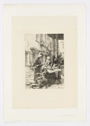 Fischverkäufer, aus: Jules Claretie, "L’eau-forte en 1880: septième année: trente eaux-fortes originales et inédites par trente des artistes les plus distingués", Paris 1880