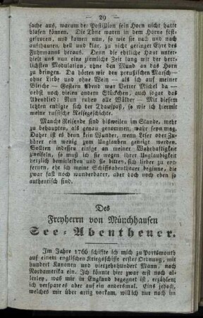 Des Freiherrn von Münchhausen See-Abentheuer