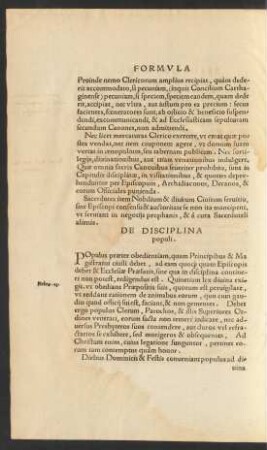 De Disciplina populi.