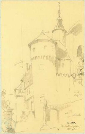 Tauberbischofsheim Altes Schloss vom Eingang aus gesehen