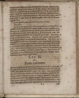 Cap. II. De Partu nascituro.