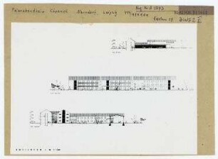 Wettbewerb Feierabendheim Köpenick. Berlin, Köpenick, Ortsteil Spindlersfeld, Ahornallee/Karl-Spindler-Straße (seit 1962 Ottomar-Geschke-Straße)/Mentzelstraße