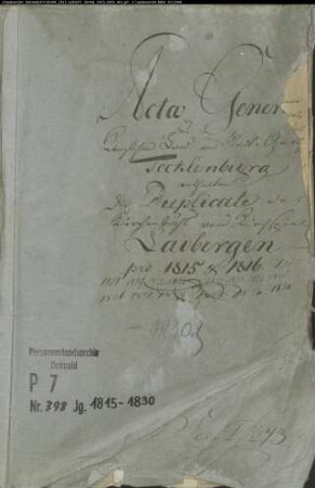 Kirchenbuchduplikate der evangelischen Gemeinde Ladbergen (GHT 1815-1840). (Gemeinde: Ladbergen, Evangelische Gemeinde)
