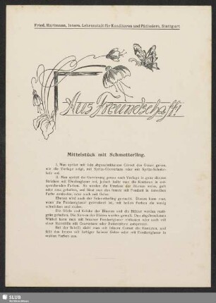 Mittelstück mit Schmetterling
