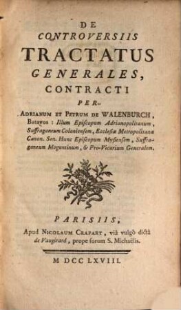 De Controversiis Tractatus Generales
