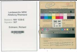 Entnazifizierung Richard Erdmann , geb. 10.08.1890 (Schauspieler)