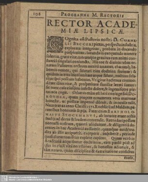Programma M. Rectoris Rector Academiae Lipsicae