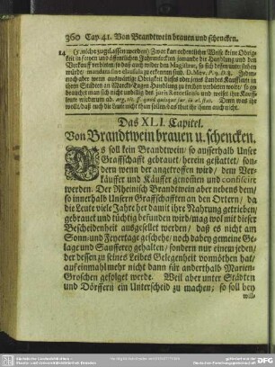 Das XLI. Capitel. Von Brandtwein brauen u. schencken