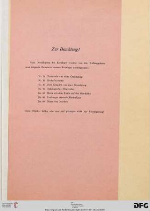 Zur Beachtung