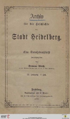 I. Heft (Titelblatt)