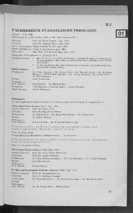 II.2 Fachbereiche
