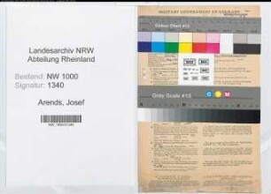 Entnazifizierung Josef Arends, geb. 11.06.1888 (Regierungsoberbauinspektor)