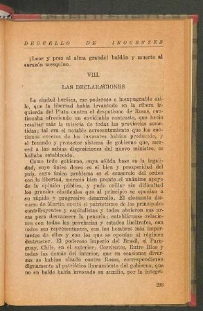 VIII - Las declaraciones