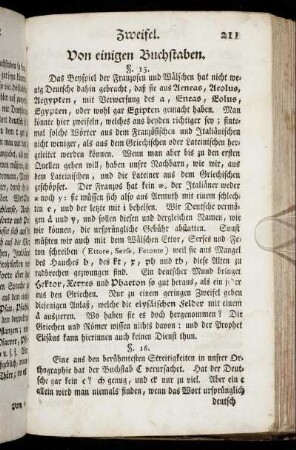 Von einigen Buchstaben.