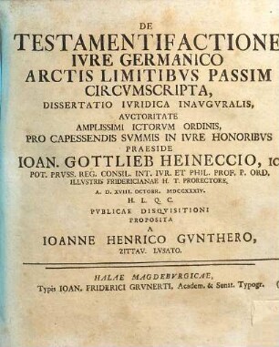 De testamentifactione iure Germanico arctis limitibus passim circumscripta
