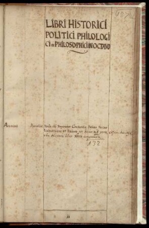 Libri historici, politici, philologici et philosophici in octavo