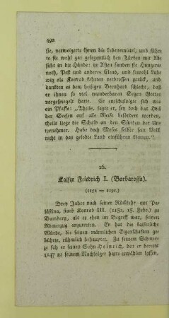 16. Kaiser Friedrich I. (Barbarossa). (1152 - 1191)