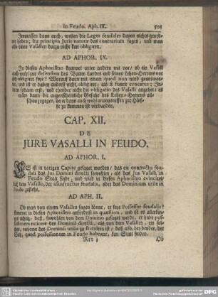 Cap. XII. De Iure Vasalli In Feudo