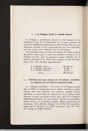 I. La Pologne avant la Grande Guerre