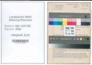 Entnazifizierung Erich Vittinghoff , geb. 06.09.1903 (Reg.Rat)