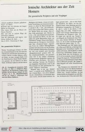 Ionische Architektur aus der Zeit Homers