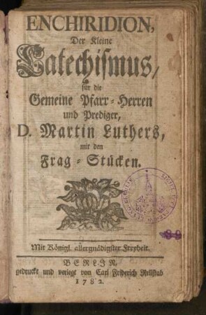 Enchiridion, Der Kleine Catechismus