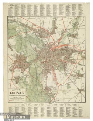 Neuester Plan von Leipzig mit Vorstädten und nächster Umgegend