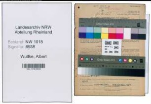 Entnazifizierung Albert Wuttke , geb. 07.12.1904 (Lehrer)