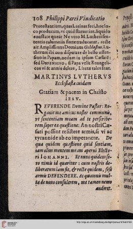 Martinvs Lvthervs Ecclesiastae cuidam