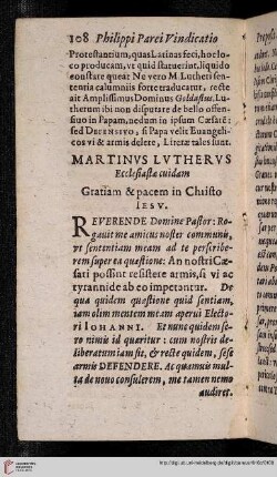 Martinvs Lvthervs Ecclesiastae cuidam