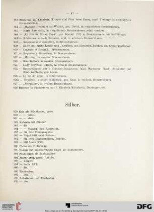 Silber (Nr. 979-1130)