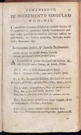 De Incremento Singulari Nominis. - De Versu.