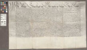 Mainz (Generalia): Schuldverschreibung des Erzbischofs Johann Schweikard von Mainz für eine Anleihe bei Johann Georg Streith, Licentiaten der Rech...