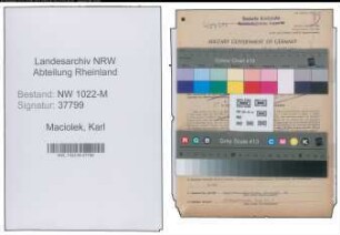 Entnazifizierung Karl Maciolek , geb. 30.10.1891 (Bahnbeamter)
