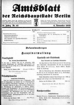 1938,45: Nr. 45, 6. November 1938