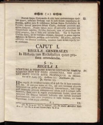 Caput I. Regulæ Generales In Historia tam Ecclesiastica quam profana attendendæ.
