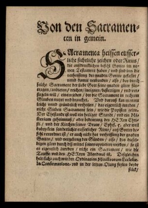Von den Sacramenten in gemein.
