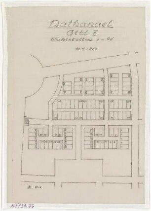 Detailzeichnung Nathanael (kartoniert) Südwestkirchhof Stahnsdorf - Gartenblock II, Wahlstellen 1-96
