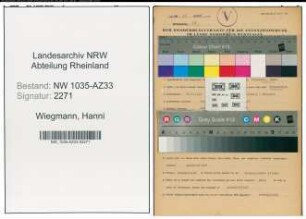 Entnazifizierung Hanni Wiegmann , geb. 25.05.1912 (Bueroangestellte)