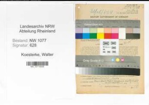 Entnazifizierung Walter Koesterke , geb. 17.06.1897 (Polizist)