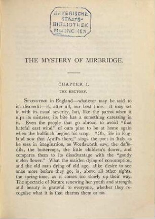 The Mystery of Mirbridge : in two volumes, 1