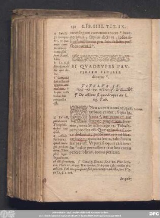 Si Quadrupes Pauperiem Fecisse dicatur. Titulus IX.