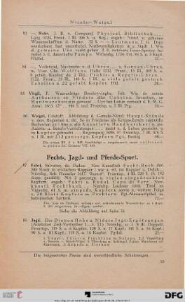 Fecht-, Jagd- und Pferde-Sport (Nr. 87-106)