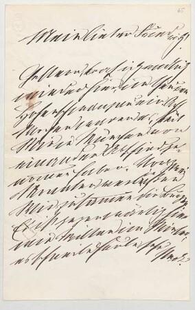 Ludwig II. von Bayern (1845 - 1886) Autographen: Brief von Ludwig II. an Fritz Brandt - BSB Autogr.Cim. Ludwig .65