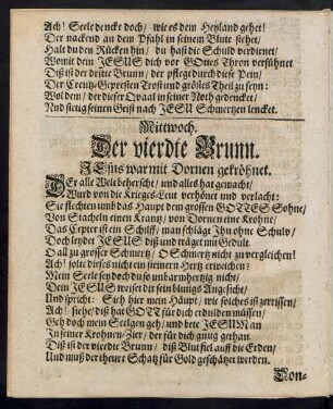 Mittwoch. Der vierdte Brunn.