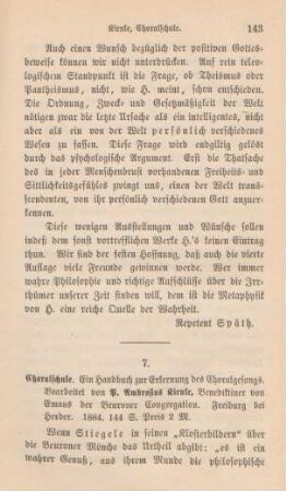 143-146 [Rezension] Kienle, Ambrosius, Choralschule