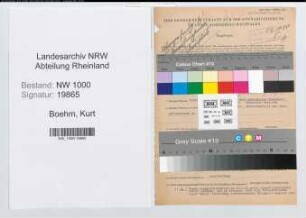Entnazifizierung Kurt Boehm, geb. 09.02.1899 (Bahnrat)