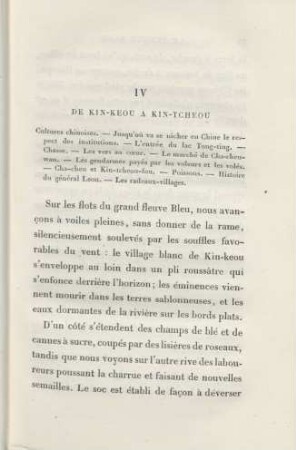 IV. De Kin-Keou a Kin-Tcheou